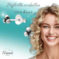 925 zilveren Oorbellen Kinder  Dots 4mm -