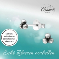 925 zilveren Oorbellen Kinder  Dots 4mm -