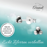 925 zilveren Oorbellen Kinder  Dots 4mm -
