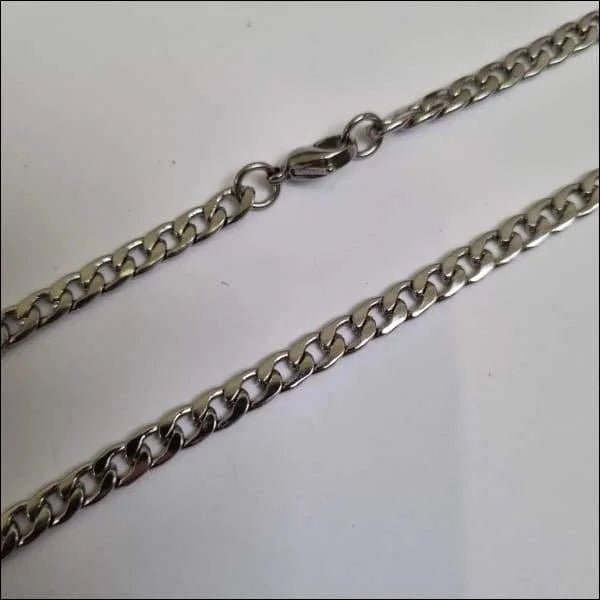 Stoere Zilverkleurige Stalen Gourmet Schakelketting &acirc;&euro;&ldquo; Unisex RVS - Unisex
