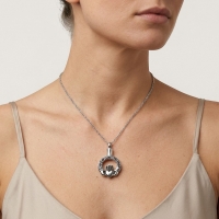 Keltisch Stalen Ashanger met Ketting &acirc;&euro;&ldquo; Zilverkleurig Gedenksieraad RVS - Dames