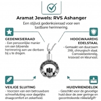 Keltisch Stalen Ashanger met Ketting &acirc;&euro;&ldquo; Zilverkleurig Gedenksieraad RVS - Dames