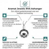 Keltisch Stalen Ashanger met Ketting &acirc;&euro;&ldquo; Zilverkleurig Gedenksieraad RVS - Dames
