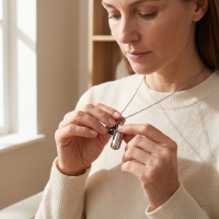 Zilverkleurige Ashanger Buis met Pootje Staal &acirc;&euro;&ldquo; Gedenksieraad RVS - Unisex