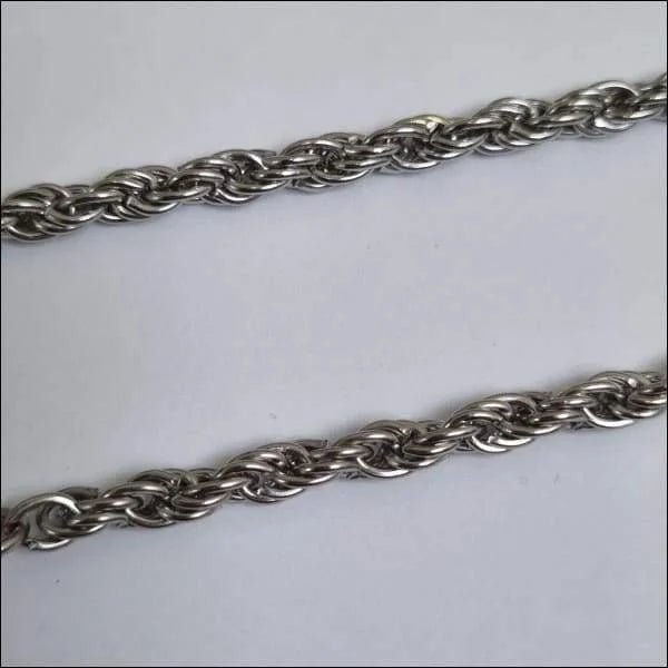 Stalen Ketting Koord Zilverkleurig &acirc;&euro;&ldquo; 60cm Gevlochten Koordketting RVS - Unisex