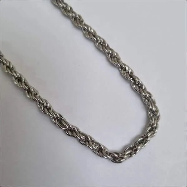 Stalen Ketting Koord Zilverkleurig &acirc;&euro;&ldquo; 60cm Gevlochten Koordketting RVS - Unisex
