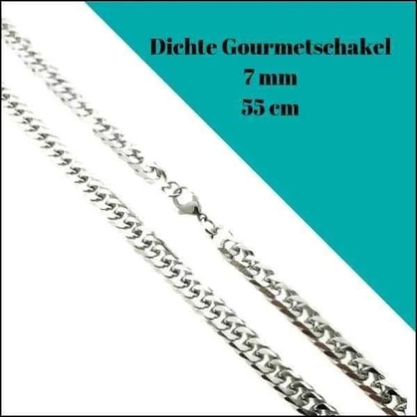 Stalen Gourmetschakelketting &acirc;&euro;&ldquo; Tijdloos & Stijlvol RVS Unisex - Unisex