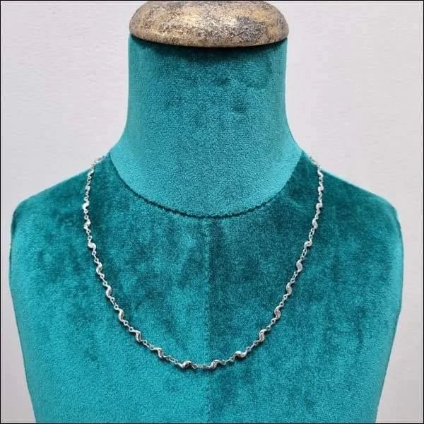 Fantasie Schakel Stalen Ketting &acirc;&euro;&ldquo; 50cm Groovy Design Unisex RVS - Unisex