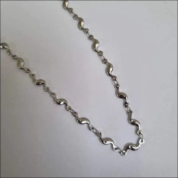 Fantasie Schakel Stalen Ketting &acirc;&euro;&ldquo; 50cm Groovy Design Unisex RVS - Unisex