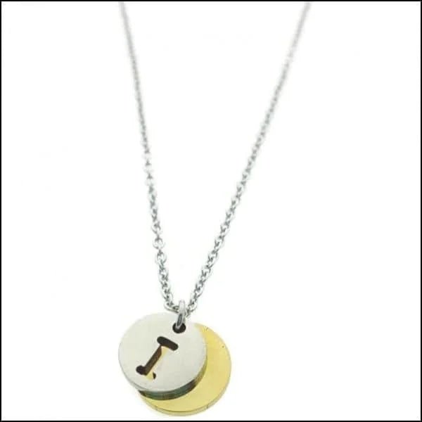 Stalen Initiaal Ketting met Ronde Letter Hanger &acirc;&euro;&ldquo; Gepersonaliseerde Ketting - C -
