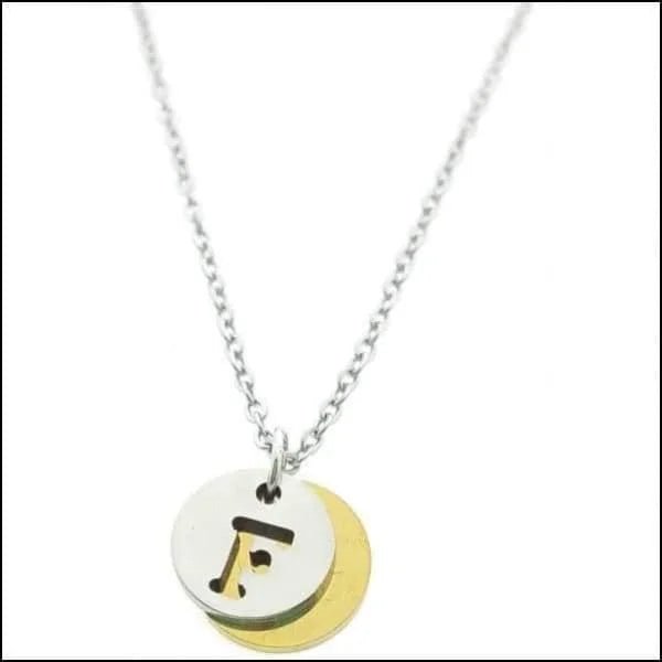 Stalen Initiaal Ketting met Ronde Letter Hanger &acirc;&euro;&ldquo; Gepersonaliseerde Ketting - D -