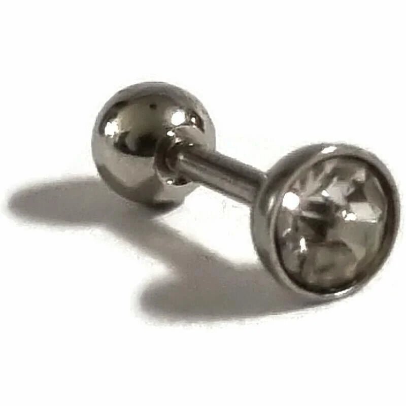 Transparante Steentje Helix & Tragus Oorpiercing - Unisex