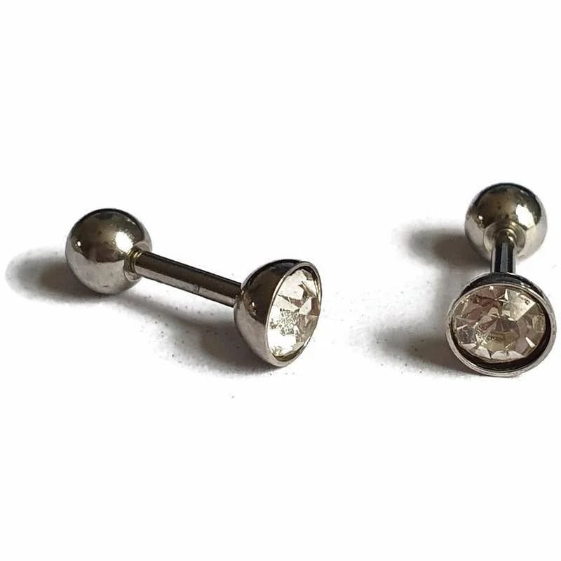 Transparante Steentje Helix & Tragus Oorpiercing - Unisex