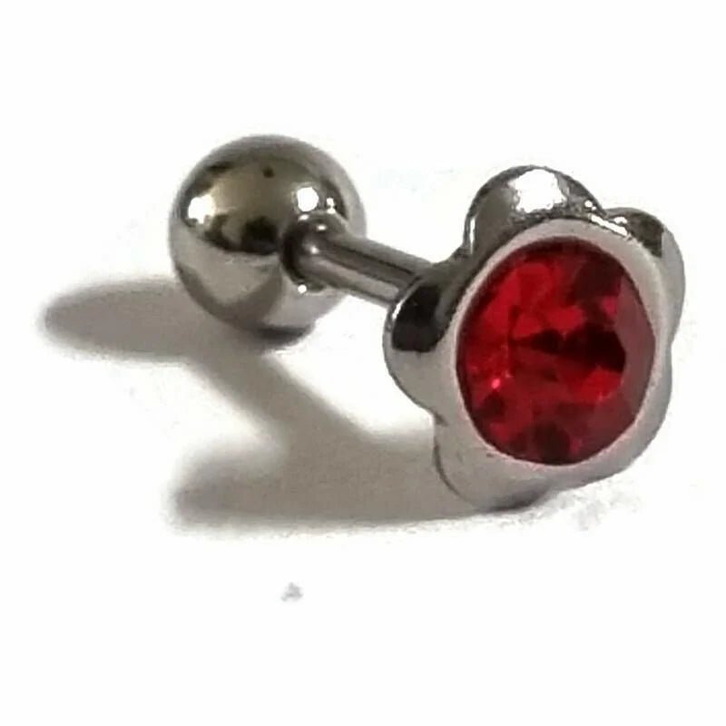 Helix Piercing voor oor Piercing bloem rood - Unisex