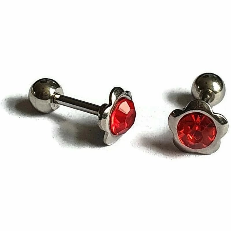 Helix Piercing voor oor Piercing bloem rood - Unisex