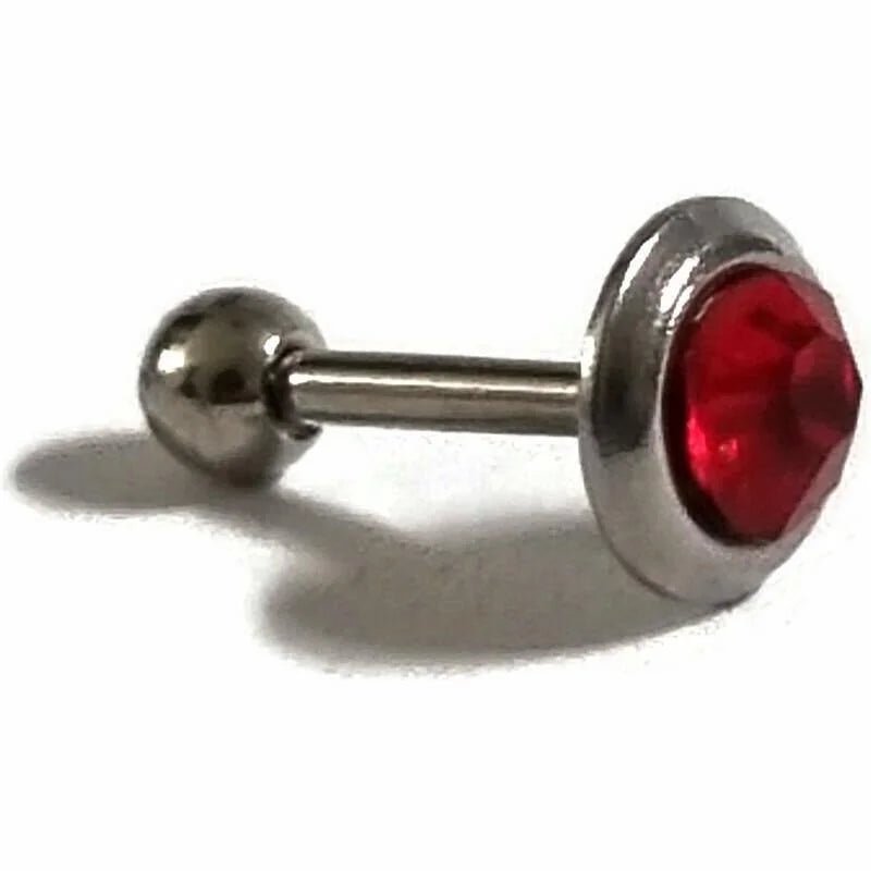 Rode Steen Helix Piercing voor Helixpiercing - Unisex