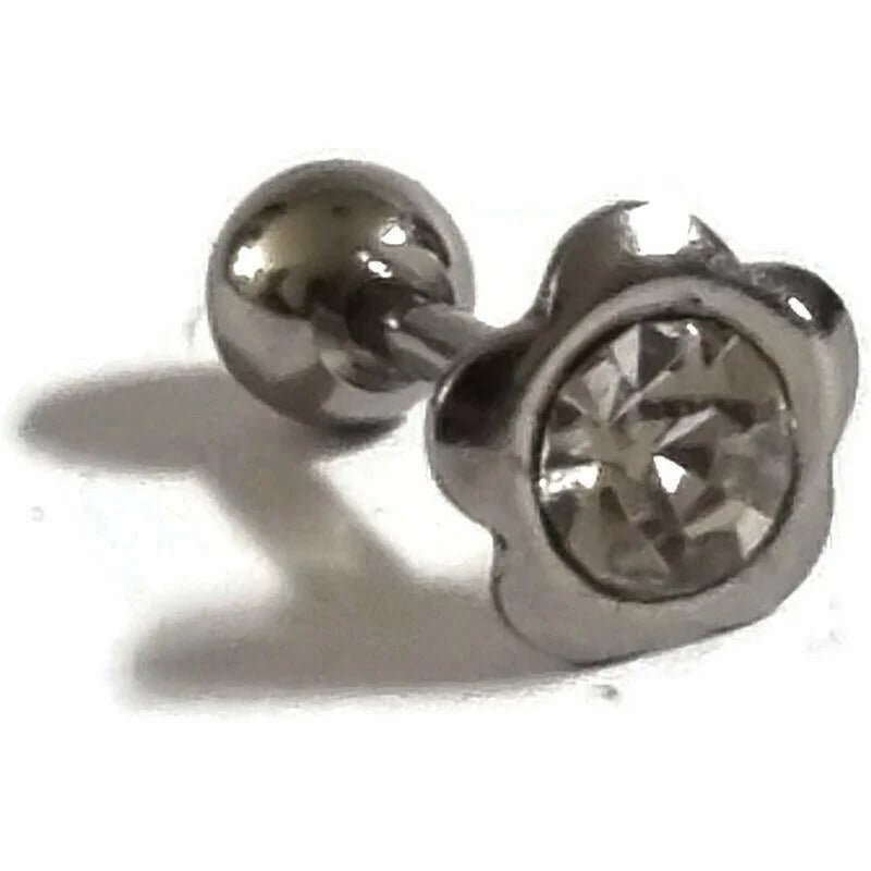 Helix met 6mm Transparant Steentje - Unisex