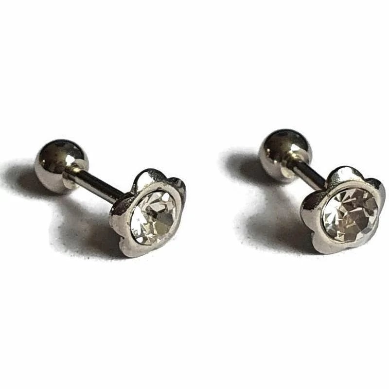 Helix met 6mm Transparant Steentje - Unisex