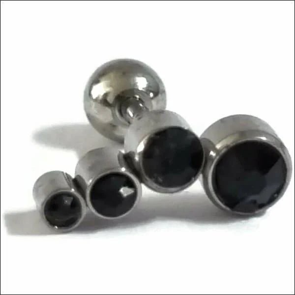 Zwarte Steentjes Helix Tragus Oorbel - Unisex