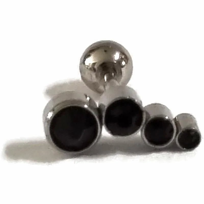 Helix Tragus Piercing met Zwarte Steentjes - Unisex