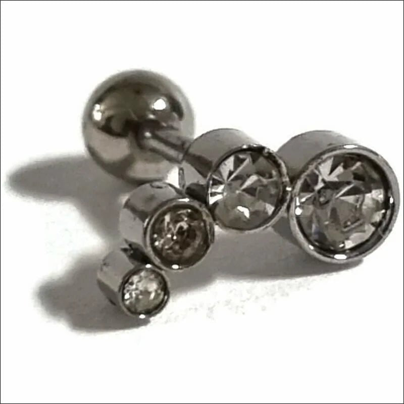 Zirkonia Helix piercing Bar met Schitterende Steentjes - Unisex