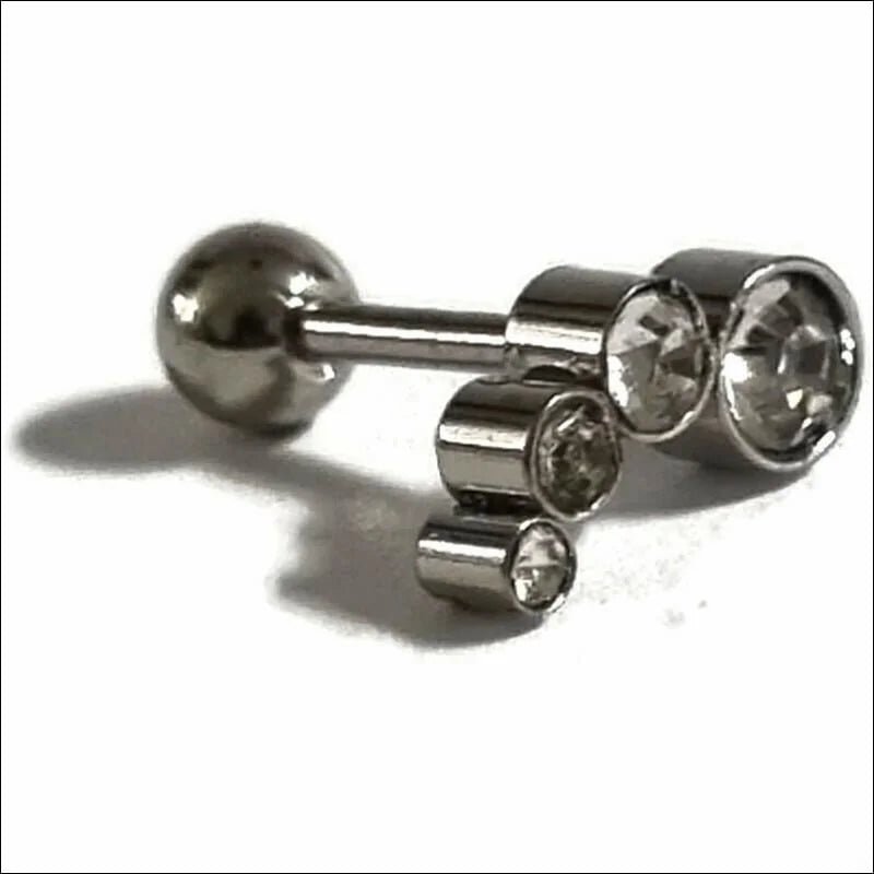 Zirkonia Helix piercing Bar met Schitterende Steentjes - Unisex