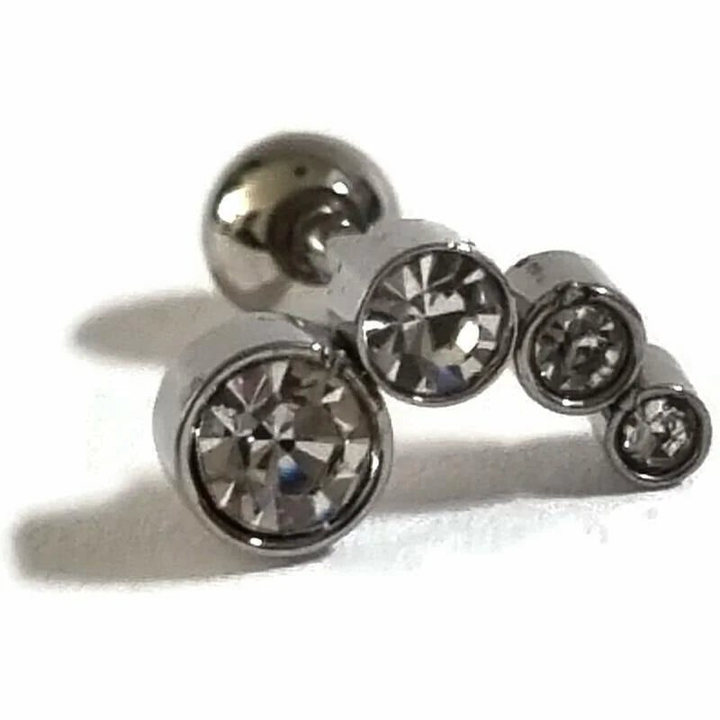 Zirkonia Helixpiercing zilverkleurig RVS - Unisex