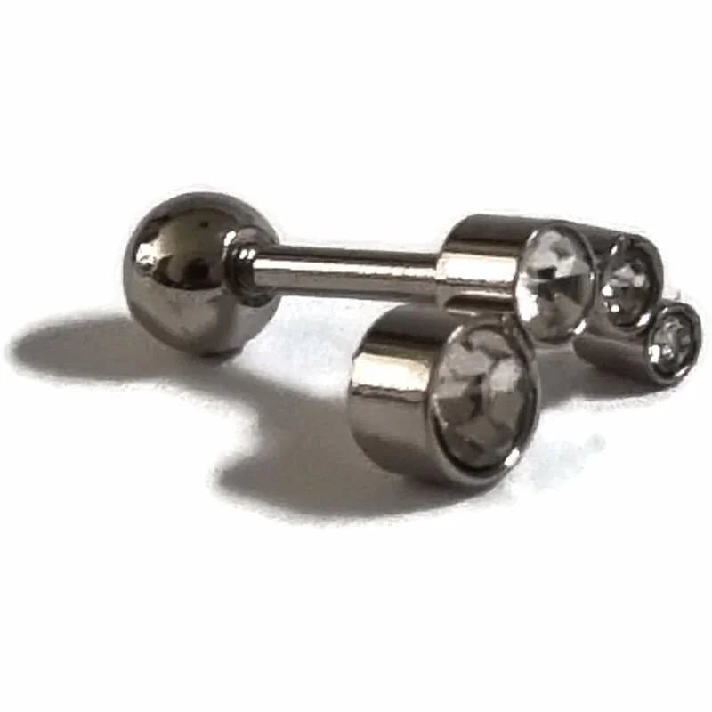 Zirkonia Helixpiercing zilverkleurig RVS - Unisex