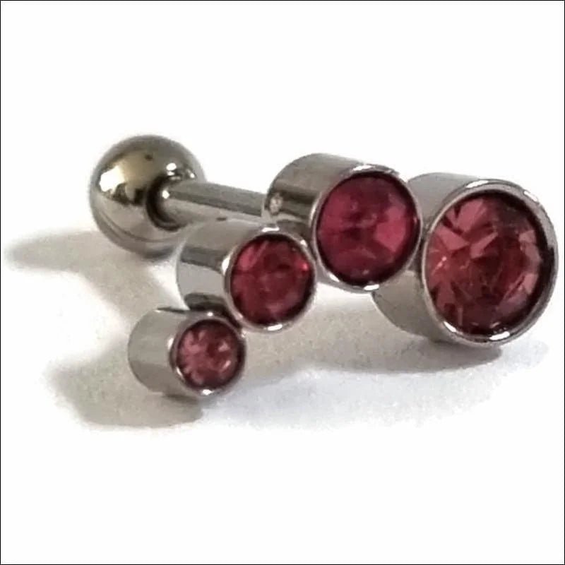 Helixpiercing met Roze kristal Steentjes - Unisex