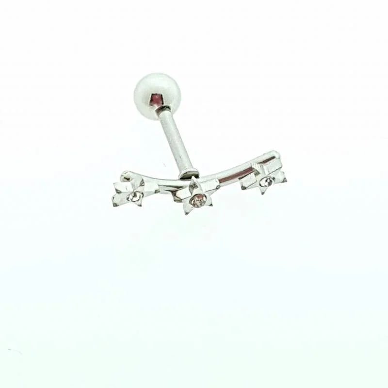 Zilveren Sterren Zirkonia Helixpiercing - Unisex