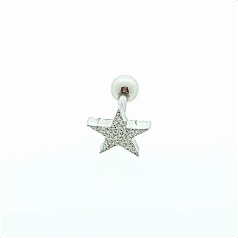 Ster Oorbellen met Helixpiercing - Gediamanteerd - Unisex