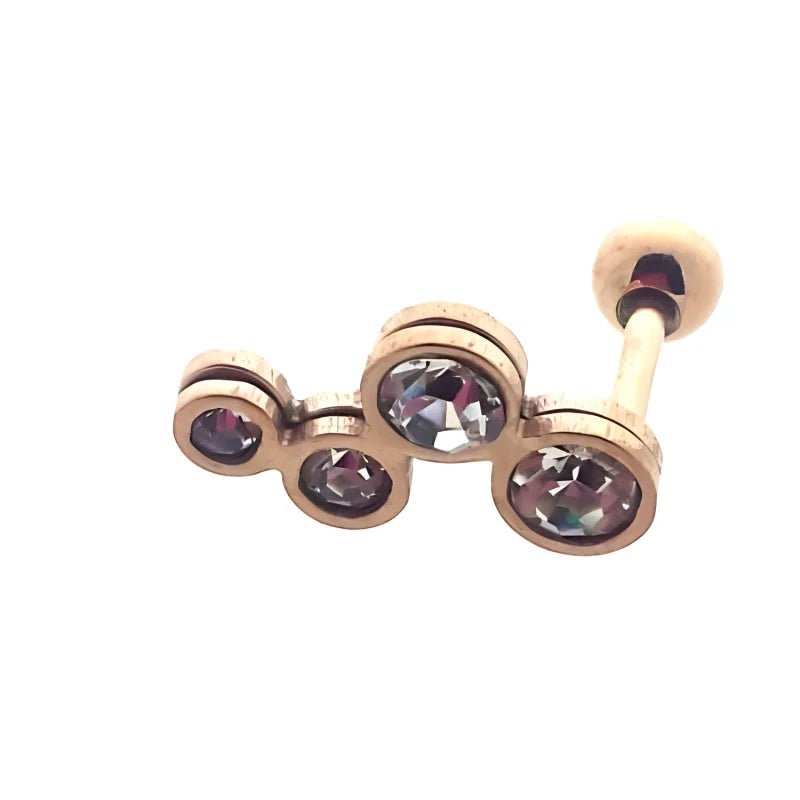 Ros&Atilde;&copy; Helix piercing oor met 4 Steentjes - Unisex