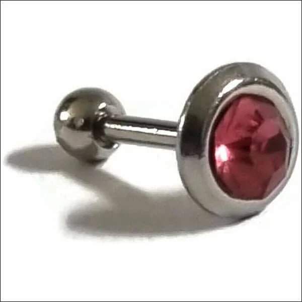Roze Strass Helix piercing Piercing staal - Unisex