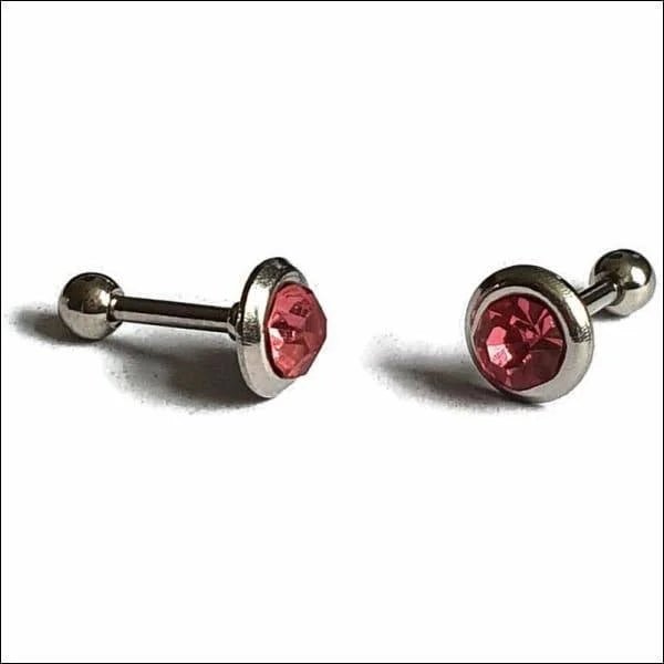 Roze Strass Helix piercing Piercing staal - Unisex