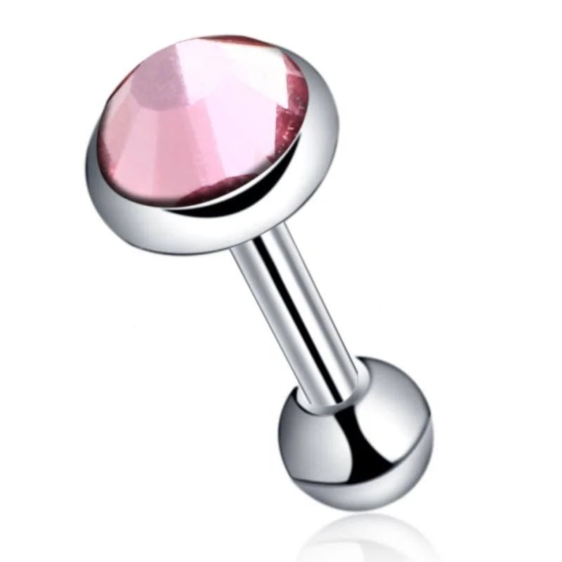 Roze 3mm Helix Piercing met Steentje - Unisex