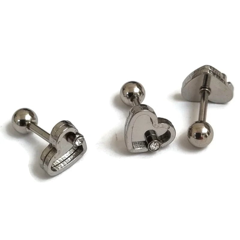Mooie Helixpiercing Hartje Zirkonia - Unisex