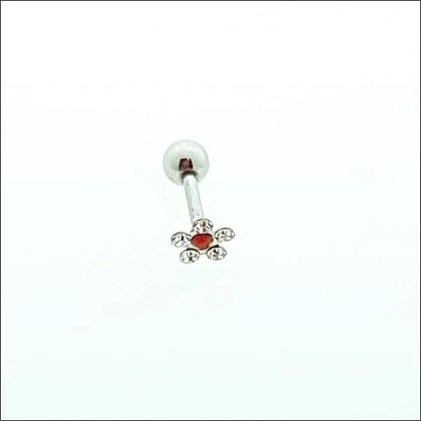 Rode Bloem Helix Piercing - Oor piercing - Unisex
