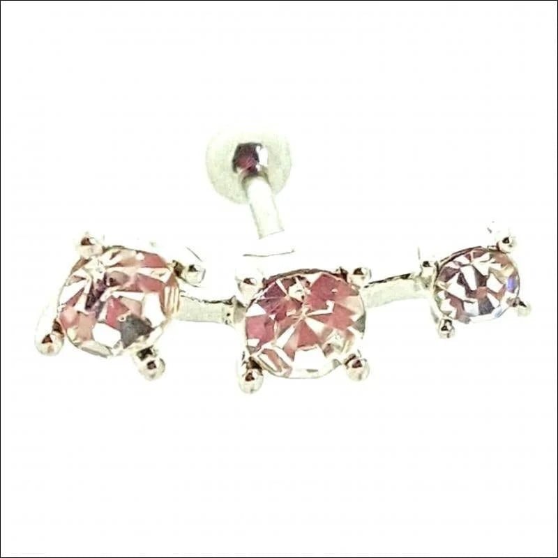 Zilverkleurige Helixpiercing met Zirkonia&acirc;&euro;&trade;s - Unisex