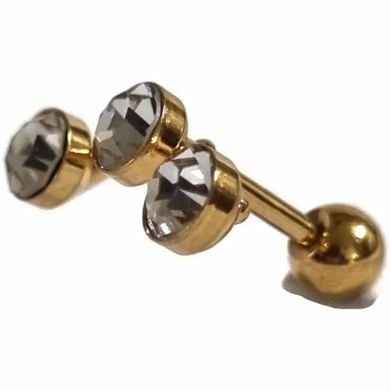 Helixpiercing met Kristallen Goudkleur - Unisex