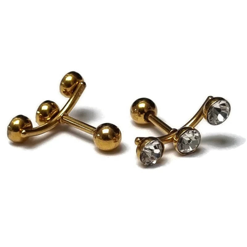 Helixpiercing met Kristallen Goudkleur - Unisex