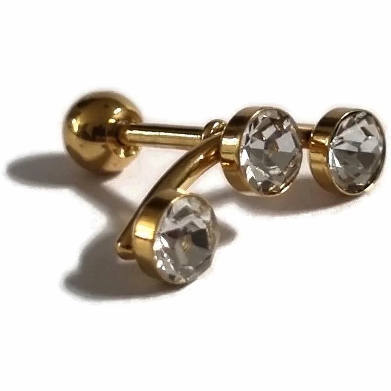 Helixpiercing met Kristallen Goudkleur - Unisex