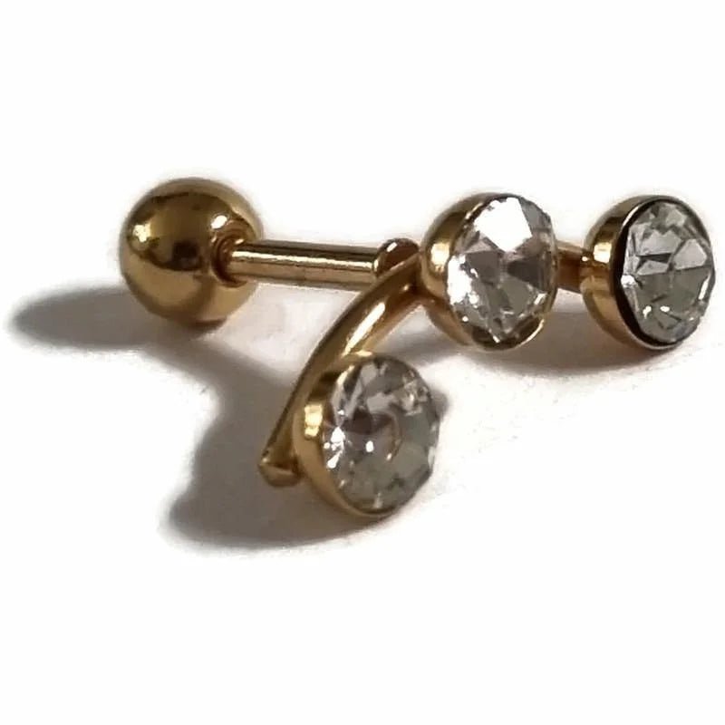 Helixpiercing met Kristallen Goudkleur - Unisex
