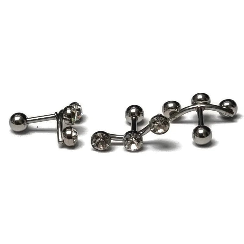 Stijlvolle Helixpiercing met 3 Zirkonia&acirc;&euro;&trade;s - Unisex