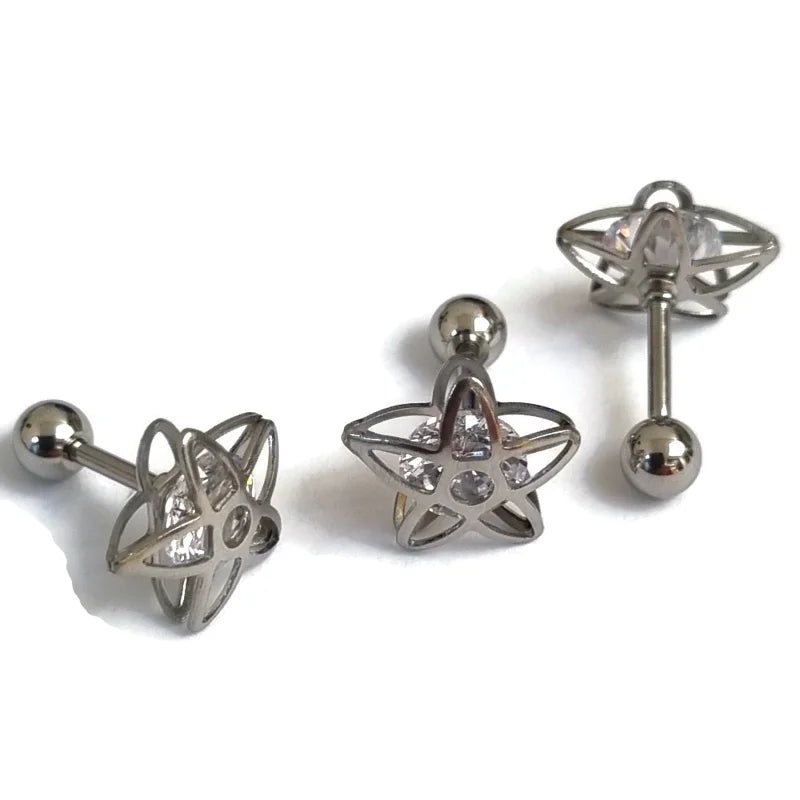Stalen Bloem Helix Tragus Oorbellen - Unisex