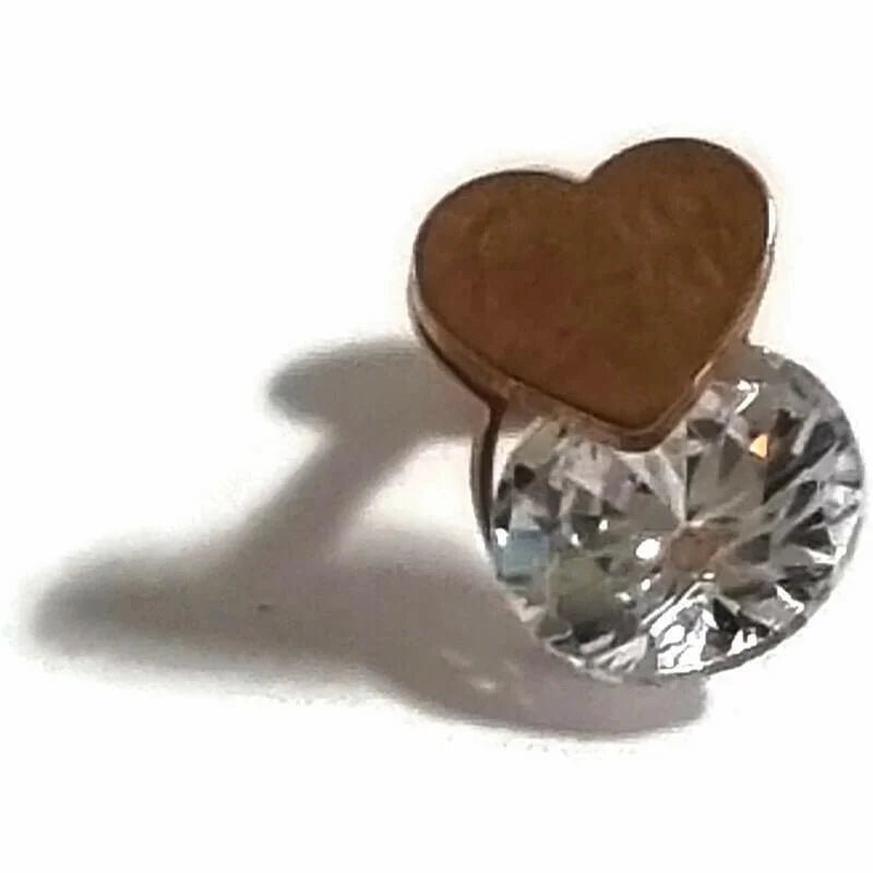 Zirkonia Hart Oorbellen - Trendy Ros&Atilde;&copy;kleurige Helix - Unisex