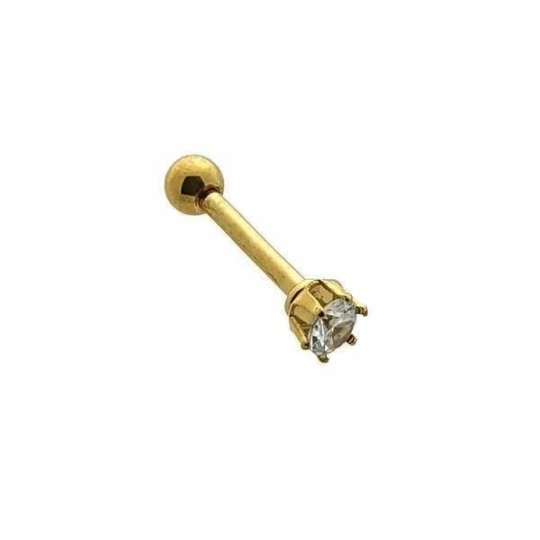 Ronde Helix Piercing met Zirkonia - Goudkleurig - Unisex