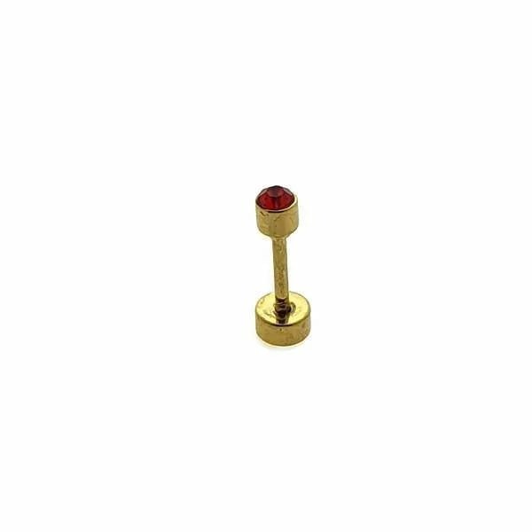 Stijlvolle Rode Helix Oorbellen - 3mm - Unisex