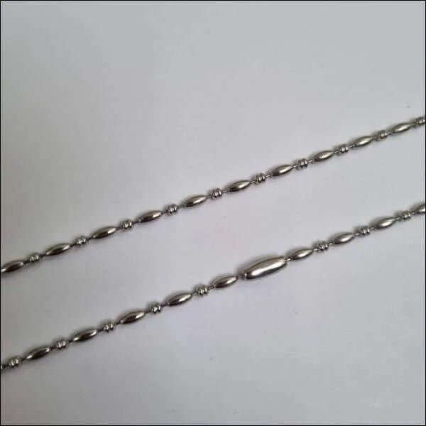 Halsketting Bolletjes & Ovale Schakel Staal &acirc;&euro;&ldquo; 60cm RVS Unisex - Unisex