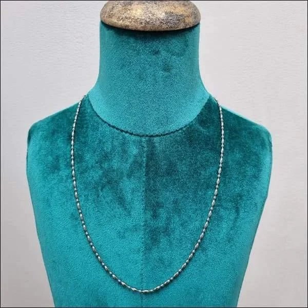 Halsketting Bolletjes & Ovale Schakel Staal &acirc;&euro;&ldquo; 60cm RVS Unisex - Unisex