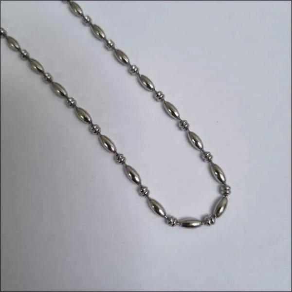 Halsketting Bolletjes & Ovale Schakel Staal &acirc;&euro;&ldquo; 60cm RVS Unisex - Unisex